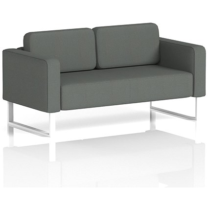 Brixworth 2 Seater Sofa, With White Legs, In Sumi Fabric, Kobe