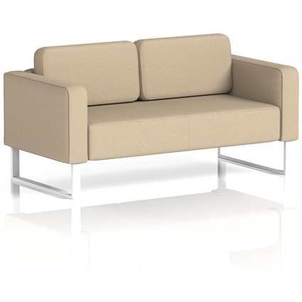 Brixworth 2 Seater Sofa, With White Legs, In Yoredale Fabric, Gordale