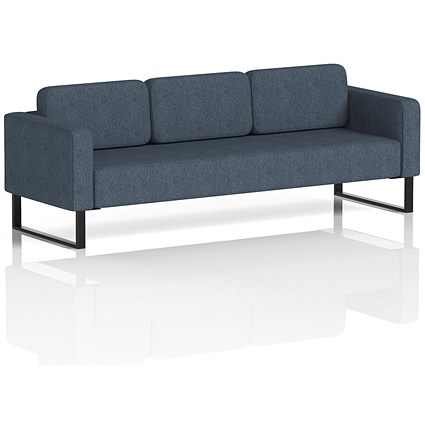 Brixworth 3 Seater Sofa, With Black Legs, In Rivet Fabric, Crucible