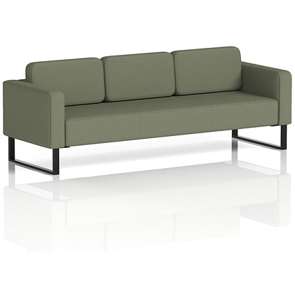 Brixworth 3 Seater Sofa, With Black Legs, In Main Line Flax Fabric, Monument