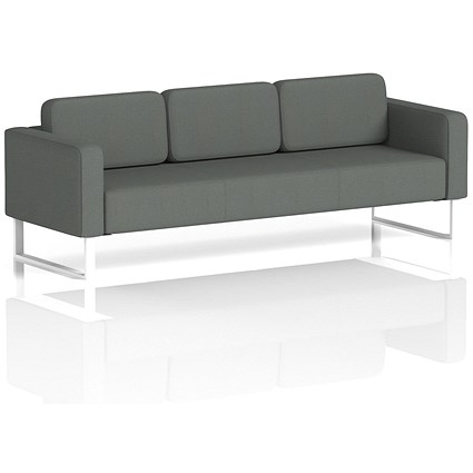 Brixworth 3 Seater Sofa, With White Legs, In Sumi Fabric, Kobe