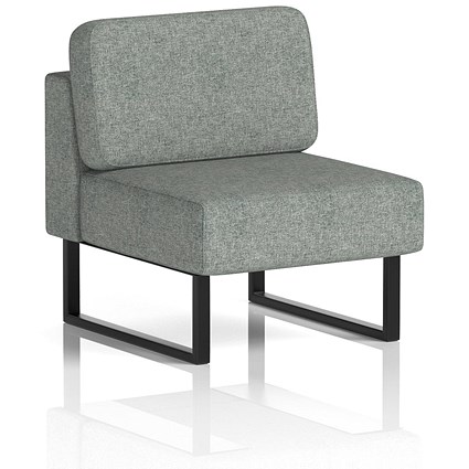 Brixworth Modular Seating Central Unit, With Black Legs, In Rivet Fabric, Prime