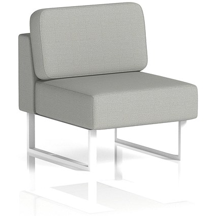 Brixworth Modular Seating Central Unit, With White Legs, In Sumi Fabric, Tokyo