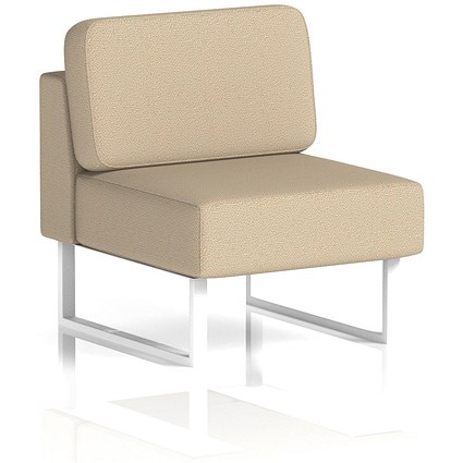 Brixworth Modular Seating Central Unit, With White Legs, In Yoredale Fabric, Gordale