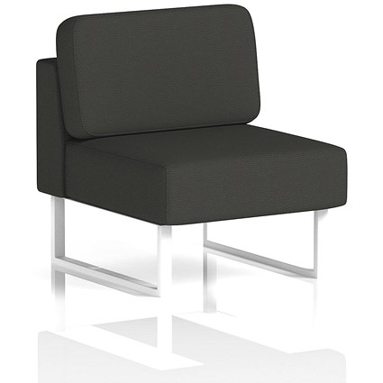 Brixworth Modular Seating Central Unit, With White Legs, In Yoredale Fabric, Leyburn