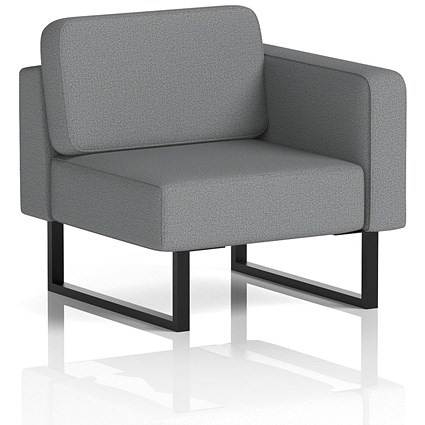 Brixworth Modular Seating Left Unit, With Black Legs, In Synergy Fabric, Partner