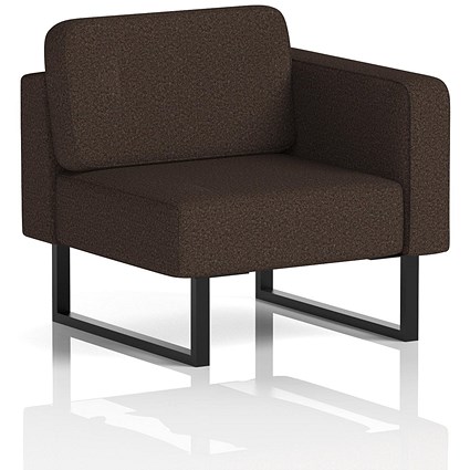 Brixworth Modular Seating Left Unit, With Black Legs, In Synergy Fabric, Wed