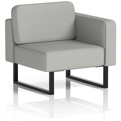 Brixworth Modular Seating Left Unit, With Black Legs, In Sumi Fabric, Tokyo