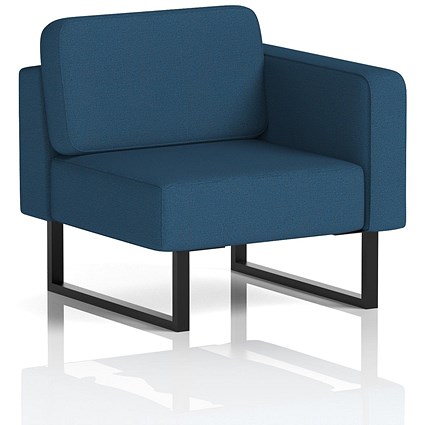 Brixworth Modular Seating Left Unit, With Black Legs, In Sumi Fabric, Uto