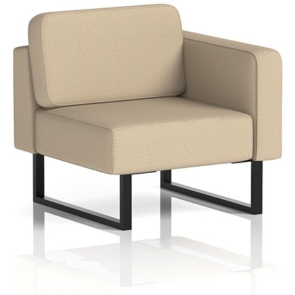 Brixworth Modular Seating Left Unit, With Black Legs, In Yoredale Fabric, Gordale