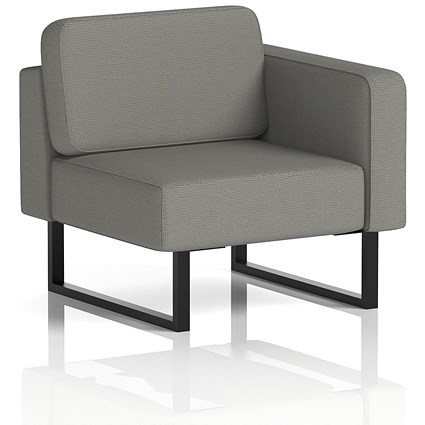 Brixworth Modular Seating Left Unit, With Black Legs, In Yoredale Fabric, Hardraw