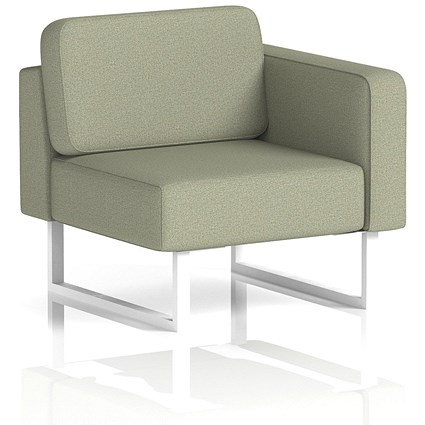 Brixworth Modular Seating Left Unit, With White Legs, In Main Line Flax Fabric, Newbury