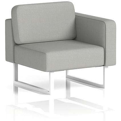 Brixworth Modular Seating Left Unit, With White Legs, In Sumi Fabric, Tokyo