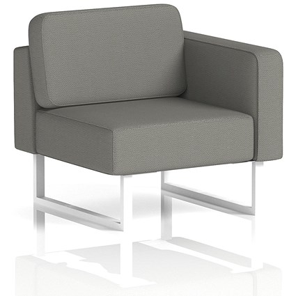 Brixworth Modular Seating Left Unit, With White Legs, In Yoredale Fabric, Hardraw