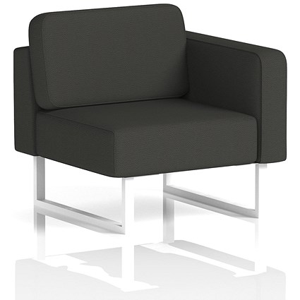 Brixworth Modular Seating Left Unit, With White Legs, In Yoredale Fabric, Leyburn