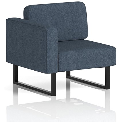 Brixworth Modular Seating Right Unit, With Black Legs, In Rivet Fabric, Crucible