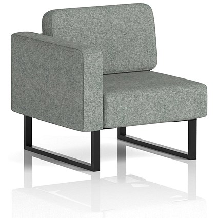 Brixworth Modular Seating Right Unit, With Black Legs, In Rivet Fabric, Prime