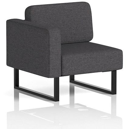 Brixworth Modular Seating Right Unit, With Black Legs, In X2 Fabric, Arithmetic