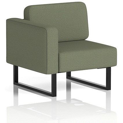 Brixworth Modular Seating Right Unit, With Black Legs, In Main Line Flax Fabric, Monument