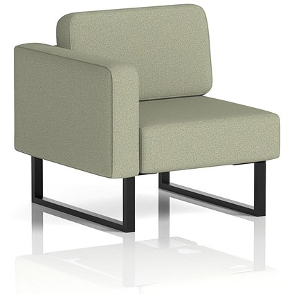 Brixworth Modular Seating Right Unit, With Black Legs, In Main Line Flax Fabric, Newbury