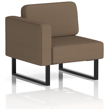 Brixworth Modular Seating Right Unit, With Black Legs, In Sumi Fabric, Osaka