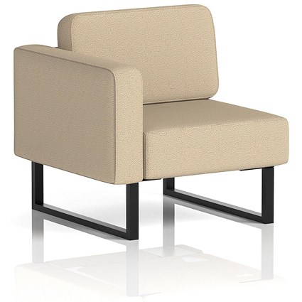 Brixworth Modular Seating Right Unit, With Black Legs, In Yoredale Fabric, Gordale