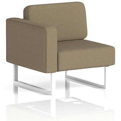 Brixworth Modular Seating Right Unit, With White Legs, In Main Line Flax Fabric, Bank