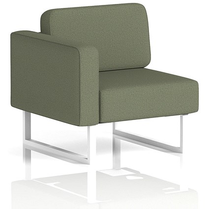 Brixworth Modular Seating Right Unit, With White Legs, In Main Line Flax Fabric, Monument