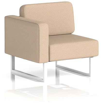 Brixworth Modular Seating Right Unit, With White Legs, In Synergy Fabric, Affix