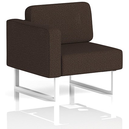 Brixworth Modular Seating Right Unit, With White Legs, In Synergy Fabric, Wed