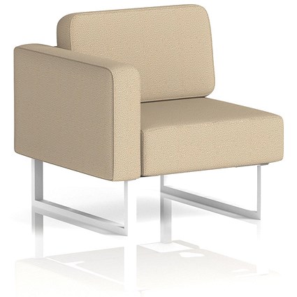 Brixworth Modular Seating Right Unit, With White Legs, In Yoredale Fabric, Gordale