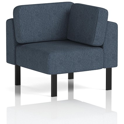 Brixworth Modular Seating Corner Unit, With Black Legs, In Rivet Fabric, Crucible