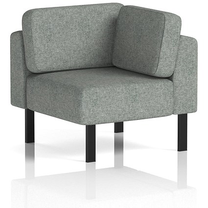 Brixworth Modular Seating Corner Unit, With Black Legs, In Rivet Fabric, Prime