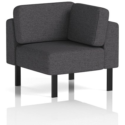 Brixworth Modular Seating Corner Unit, With Black Legs, In X2 Fabric, Arithmetic