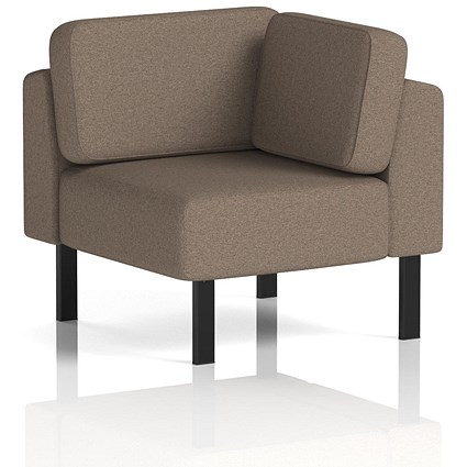 Brixworth Modular Seating Corner Unit, With Black Legs, In X2 Fabric, Theory