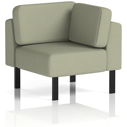 Brixworth Modular Seating Corner Unit, With Black Legs, In Main Line Flax Fabric, Newbury