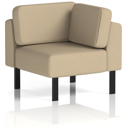 Brixworth Modular Seating Corner Unit, With Black Legs, In Main Line Flax Fabric, Upminster