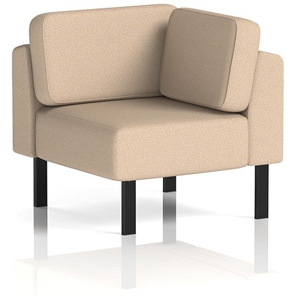 Brixworth Modular Seating Corner Unit, With Black Legs, In Synergy Fabric, Affix