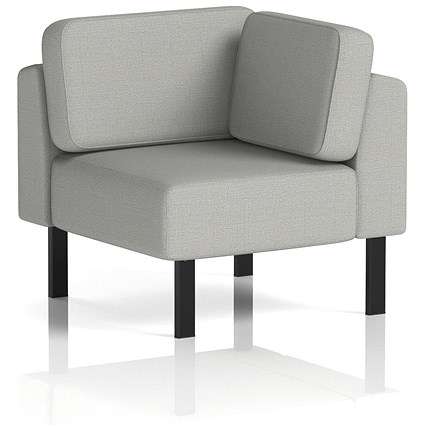 Brixworth Modular Seating Corner Unit, With Black Legs, In Sumi Fabric, Tokyo