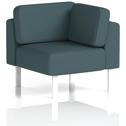 Brixworth Modular Seating Corner Unit, With White Legs, In X2 Fabric, Polygon