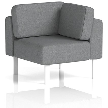 Brixworth Modular Seating Corner Unit, With White Legs, In Synergy Fabric, Partner