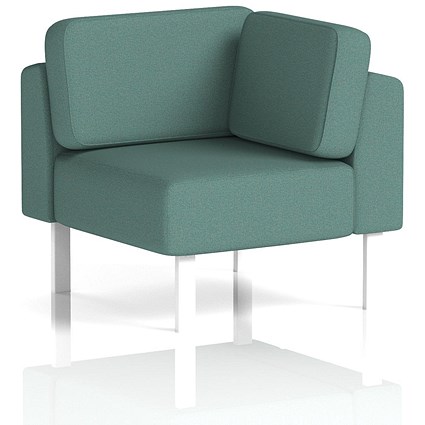 Brixworth Modular Seating Corner Unit, With White Legs, In Sumi Fabric, Handa