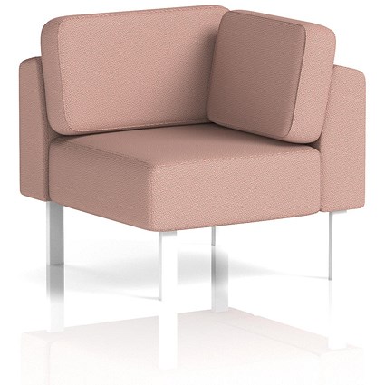 Brixworth Modular Seating Corner Unit, With White Legs, In Yoredale Fabric, Kidstone