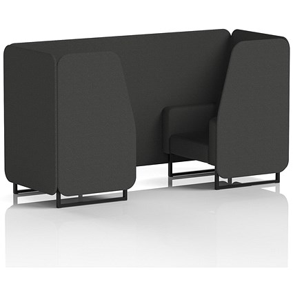 Brixworth 2 Seater Booth, Black Legs, Synergy Fabric, Mix Panels And Sofa