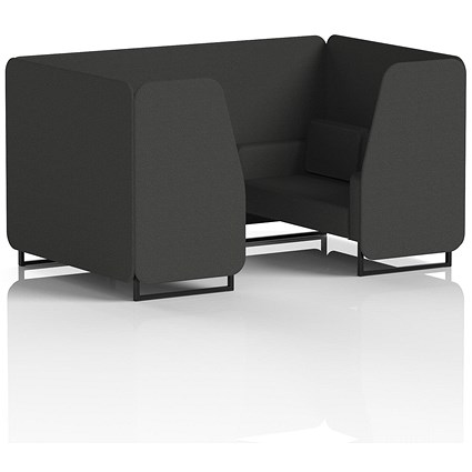 Brixworth 4 Seater Booth, Black Legs, Synergy Fabric, Mix Panels And Sofa