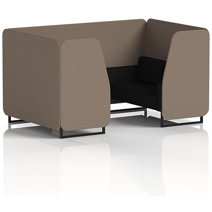 Brixworth 4 Seater Booth, Black Legs, X2 Fabric, Theory Panels And Diameter Sofa