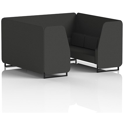 Brixworth 6 Seater Booth, Black Legs, Synergy Fabric, Mix Panels And Sofa