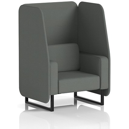 Brixworth 1 Seater Open Booth, Black Legs, Sumi Fabric, Kobe Panels And Sofa