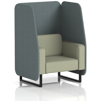 Brixworth 1 Seater Open Booth, Black Legs, Main Line Flax Fabric, Westminster Panels And Newbury Sofa