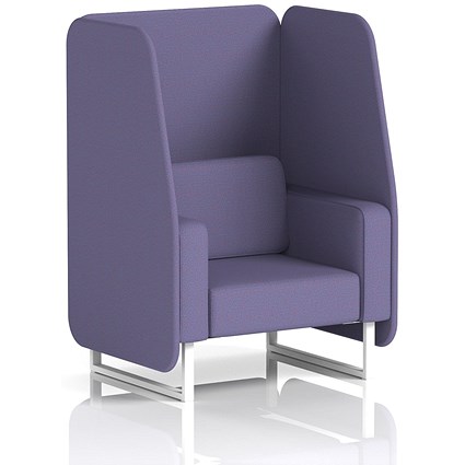 Brixworth 1 Seater Open Booth, White Legs, Synergy Fabric, Order Panels And Sofa